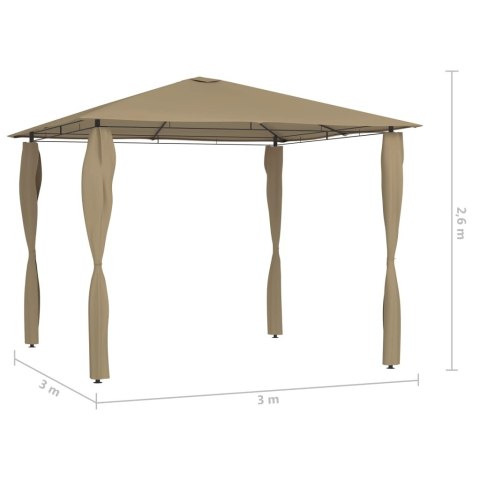 Altana z pokryciem słupków 3x3x2,6 m, taupe, 160 g/m² Altana z pokryciem słupków 3x3x2,6 m, taupe, 160 g/m²