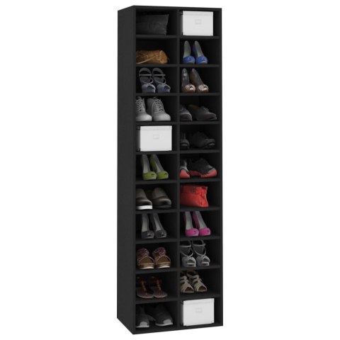 Szafka na buty, czarna, 54x34x183 cm, płyta wiórowa Szafka na buty, czarna, 54x34x183 cm, płyta wiórowa
