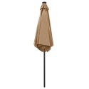  Parasol ogrodowy z LED i aluminiowym słupkiem, 270 cm, taupe