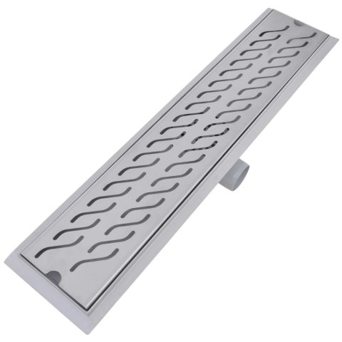 Kratka odpływowa, liniowa, 630x140 mm, wzór fali, stal nierdzewna Kratka odpływowa, liniowa, 630x140 mm, wzór fali, stal nierdzewna