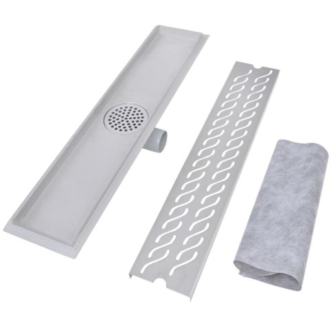 Kratka odpływowa, liniowa, 630x140 mm, wzór fali, stal nierdzewna Kratka odpływowa, liniowa, 630x140 mm, wzór fali, stal nierdzewna