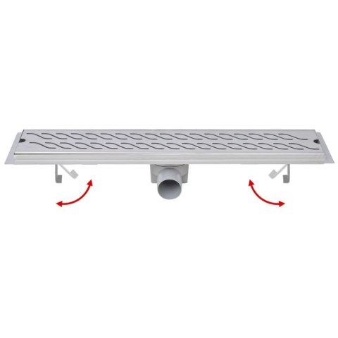 Kratka odpływowa, liniowa, 630x140 mm, wzór fali, stal nierdzewna Kratka odpływowa, liniowa, 630x140 mm, wzór fali, stal nierdzewna