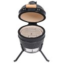  Ceramiczny grill kamado z wędzarnią, 2-w-1, 56 cm, czarny