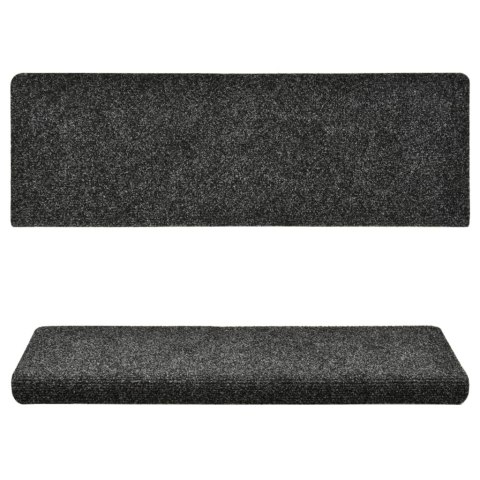 Nakładki na schody, 15 szt., igłowane, 65x25 cm, szare Nakładki na schody, 15 szt., igłowane, 65x25 cm, szare