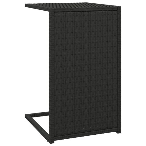 Stolik w kształcie litery C, czarny, 40x35x60 cm, polirattan Stolik w kształcie litery C, czarny, 40x35x60 cm, polirattan