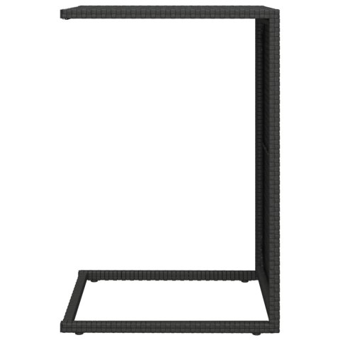 Stolik w kształcie litery C, czarny, 40x35x60 cm, polirattan Stolik w kształcie litery C, czarny, 40x35x60 cm, polirattan