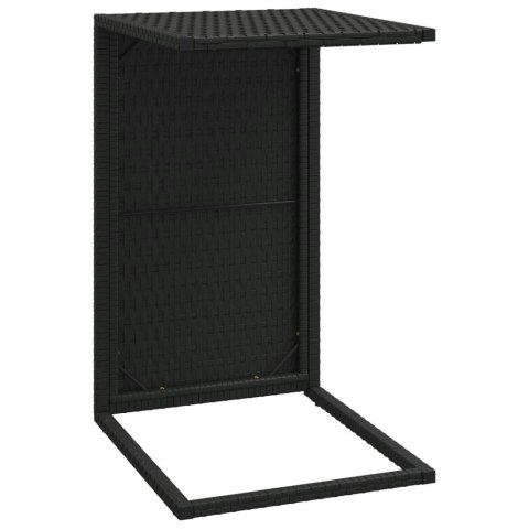 Stolik w kształcie litery C, czarny, 40x35x60 cm, polirattan Stolik w kształcie litery C, czarny, 40x35x60 cm, polirattan