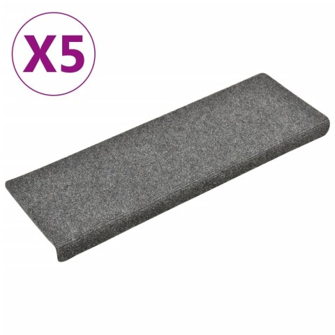 Nakładki na schody, 5 szt., jasnoszare, 65x25 cm Nakładki na schody, 5 szt., jasnoszare, 65x25 cm
