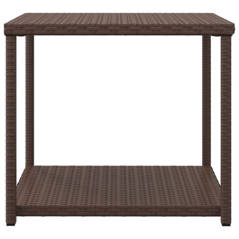 Stolik boczny, brązowy, 55x45x49 cm, polirattan Stolik boczny, brązowy, 55x45x49 cm, polirattan