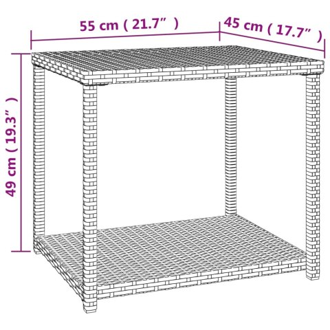 Stolik boczny, brązowy, 55x45x49 cm, polirattan Stolik boczny, brązowy, 55x45x49 cm, polirattan