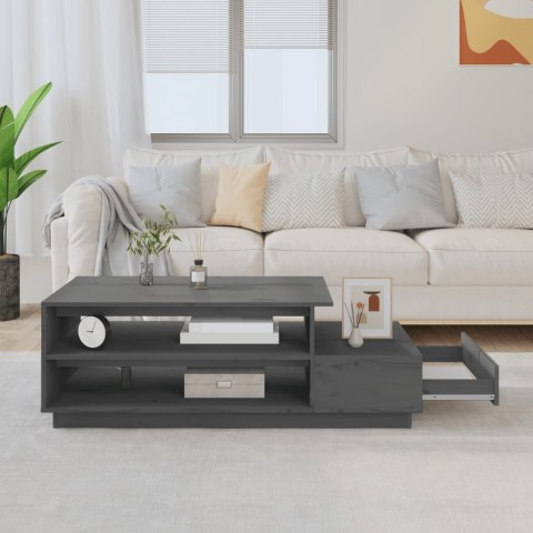 Stolik kawowy, szary, 120x50x40,5 cm, lite drewno sosnowe Stolik kawowy, szary, 120x50x40,5 cm, lite drewno sosnowe