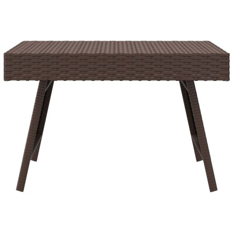 Składany stolik boczny, brązowy, 60x40x38 cm, polirattan Składany stolik boczny, brązowy, 60x40x38 cm, polirattan