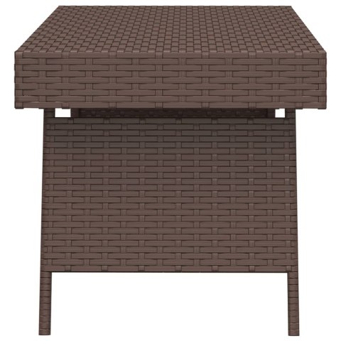 Składany stolik boczny, brązowy, 60x40x38 cm, polirattan Składany stolik boczny, brązowy, 60x40x38 cm, polirattan