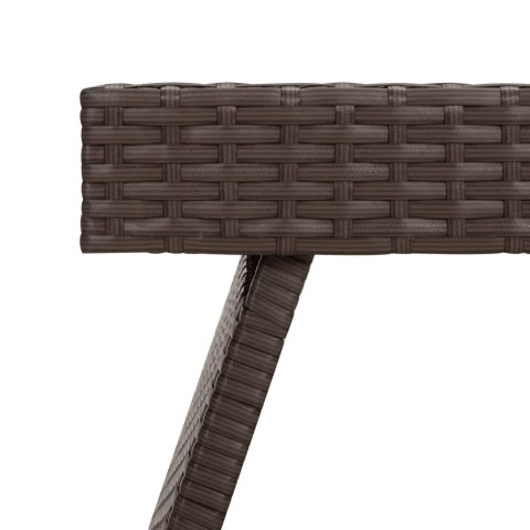 Składany stolik boczny, brązowy, 60x40x38 cm, polirattan Składany stolik boczny, brązowy, 60x40x38 cm, polirattan