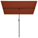  Parasol ogrodowy na słupku aluminiowym, 180x130 cm, terakota