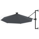  Parasol ścienny z LED, na metalowym słupku, 300 cm, antracytowy