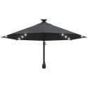  Parasol ścienny z LED, na metalowym słupku, 300 cm, antracytowy