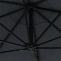  Parasol ścienny z LED, na metalowym słupku, 300 cm, antracytowy