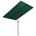  Parasol ogrodowy na słupku aluminiowym, 180x130 cm, zielony