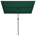  Parasol ogrodowy na słupku aluminiowym, 180x130 cm, zielony