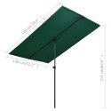  Parasol ogrodowy na słupku aluminiowym, 180x130 cm, zielony