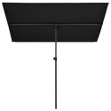  Parasol ogrodowy na słupku aluminiowym, 180x130 cm, czarny