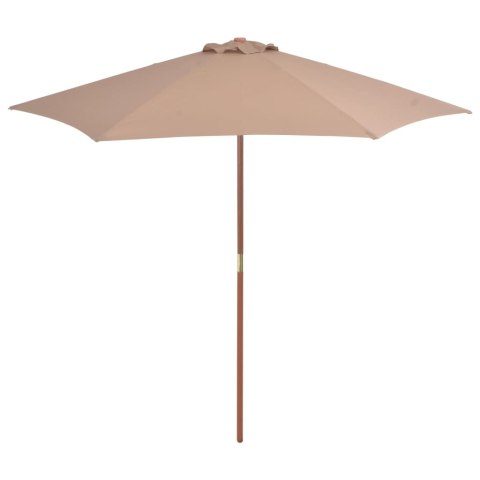  Parasol ogrodowy na drewnianym słupku, 270 cm, taupe