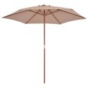  Parasol ogrodowy na drewnianym słupku, 270 cm, taupe