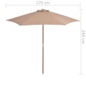  Parasol ogrodowy na drewnianym słupku, 270 cm, taupe