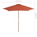  Parasol ogrodowy na drewnianym słupku, 270 cm, terakota