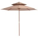  Parasol ogrodowy z podwójnym daszkiem, 270 cm, taupe