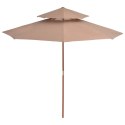  Parasol ogrodowy z podwójnym daszkiem, 270 cm, taupe