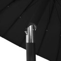  Parasol ogrodowy na słupku aluminiowym, 270 cm, czarny