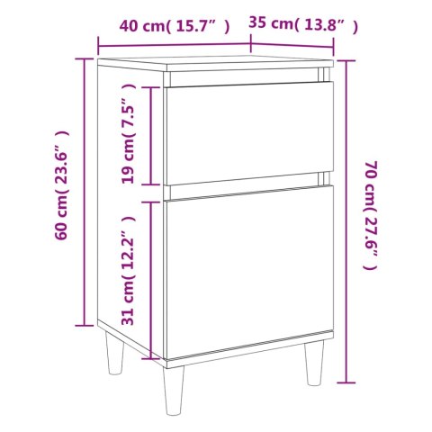 Szafki nocne, 2 szt., czarne, 40x35x70 cm Szafki nocne, 2 szt., czarne, 40x35x70 cm