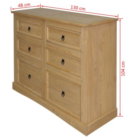 Komoda z sosny, meksykański styl Corona, 130x48x104 cm Komoda z sosny, meksykański styl Corona, 130x48x104 cm