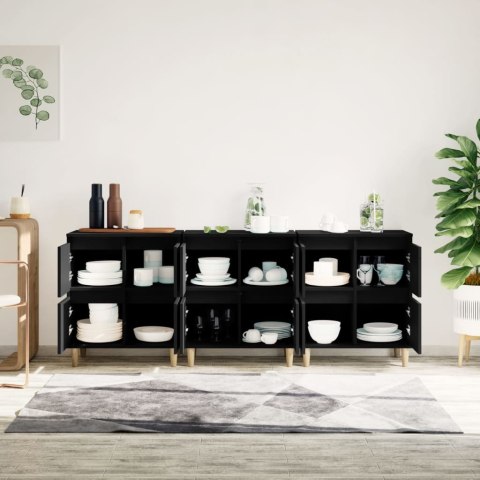 Komody, 3 szt., czarne, 60x35x70 cm, materiał drewnopochodny Komody, 3 szt., czarne, 60x35x70 cm, materiał drewnopochodny