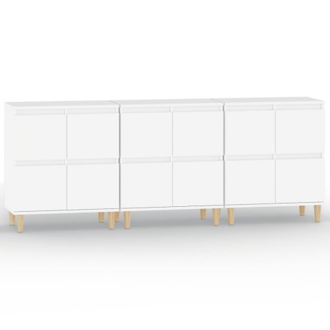 Komody, 3 szt., białe, 60x35x70 cm, materiał drewnopochodny Komody, 3 szt., białe, 60x35x70 cm, materiał drewnopochodny