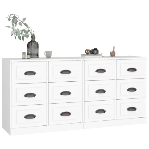 Szafki, 2 szt., białe, materiał drewnopochodny Szafki, 2 szt., białe, materiał drewnopochodny
