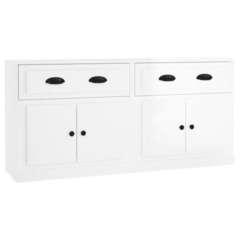 Szafki, 2 szt., białe z połyskiem, materiał drewnopochodny Szafki, 2 szt., białe z połyskiem, materiał drewnopochodny
