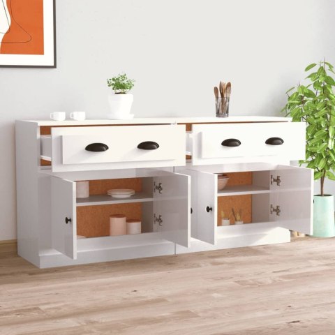 Szafki, 2 szt., białe z połyskiem, materiał drewnopochodny Szafki, 2 szt., białe z połyskiem, materiał drewnopochodny