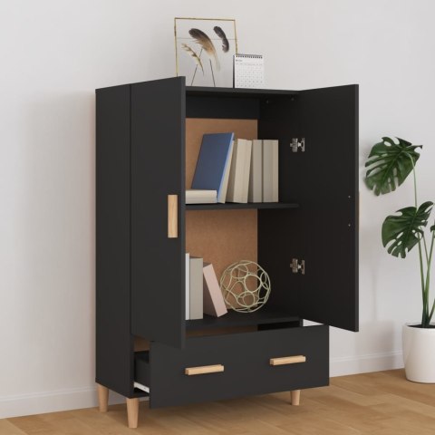 Szafka, czarna, 70x31x115 cm, materiał drewnopochodny Szafka, czarna, 70x31x115 cm, materiał drewnopochodny