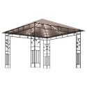  Altana z moskitierą i sznurem lampek LED, 3x3x2,73 cm, taupe