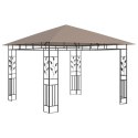  Altana z moskitierą i sznurem lampek LED, 3x3x2,73 cm, taupe