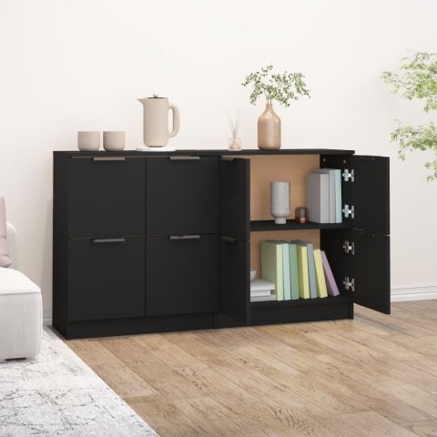 Komody, 2 szt., czarne, 60x30x70 cm, materiał drewnopochodny Komody, 2 szt., czarne, 60x30x70 cm, materiał drewnopochodny