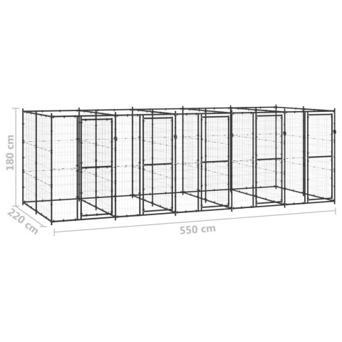 Kojec zewnętrzny dla psa, stalowy, 12,1 m² Kojec zewnętrzny dla psa, stalowy, 12,1 m²