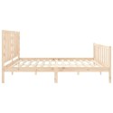  Rama łóżka z wezgłowiem, 200x200 cm, lite drewno