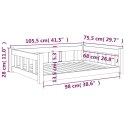  Legowisko dla psa, 105,5x75,5x28 cm, drewno sosnowe