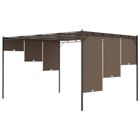 Altana ogrodowa z zasłoną, 4 x 3 x 2,25 m, kolor taupe Altana ogrodowa z zasłoną, 4 x 3 x 2,25 m, kolor taupe
