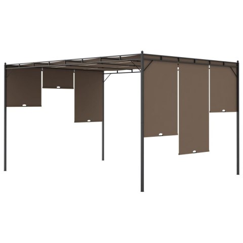 Altana ogrodowa z zasłoną, 4 x 3 x 2,25 m, kolor taupe Altana ogrodowa z zasłoną, 4 x 3 x 2,25 m, kolor taupe