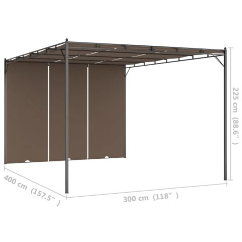 Altana ogrodowa z zasłoną, 4 x 3 x 2,25 m, kolor taupe Altana ogrodowa z zasłoną, 4 x 3 x 2,25 m, kolor taupe